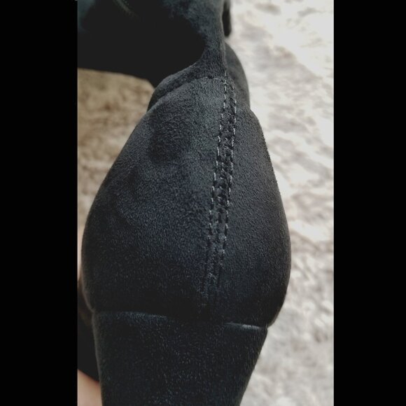 Catherine Malandrino Verda Thigh Hi Boot Over The Knee Size 8.5 Black Faux Suede - Picture 8 of 15